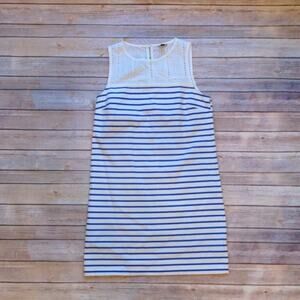 J.Crew Striped Sleeveless Dress w/ Eyelet Yoke - Small